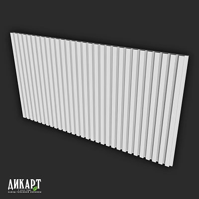 White Vertical Striped Decorative Wall Panel For Modern Home Interior Design 3d model