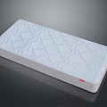 Comfortable Mattress With Quilted Wave Pattern Surface White Top Gray Base And Red Label
