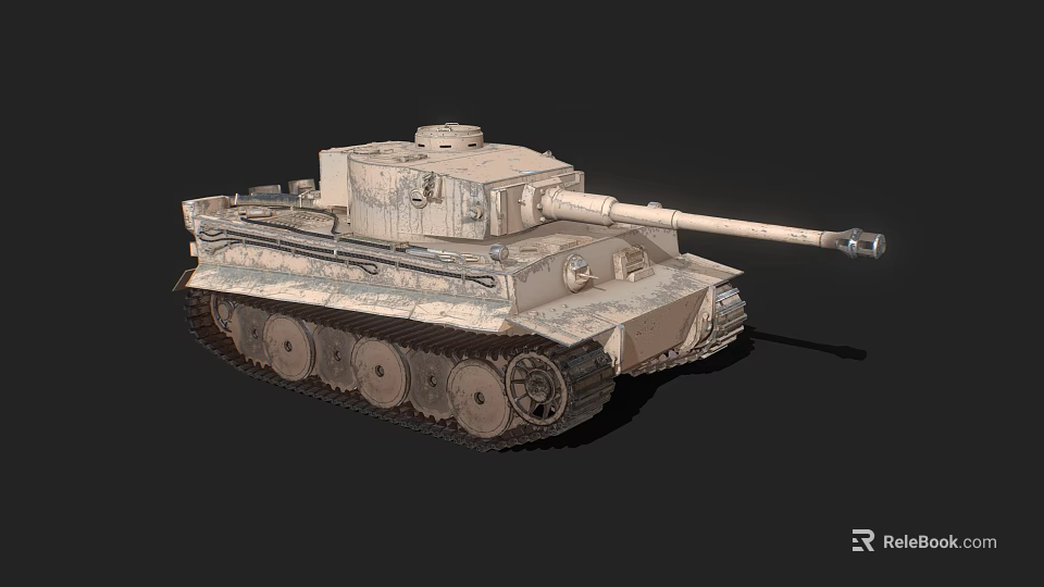 3D Rendered Military Tank With Detailed Tracks Long Barrel And Desert Camouflage 3d model 
