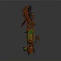 Vintage Rusty Motorcycle Decorative Piece With Orange Green Rust Patina For Daily Living Use