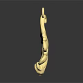 Golden Leaf Pendant with Swirl Design for Daily Life Accessory