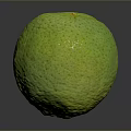 Fresh Green Lemon With Textured Surface On Dark Background Showing Clear Reflection