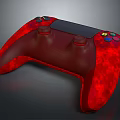 Red Textured Game Controller With Colorful Buttons Joysticks And Ergonomic Grip