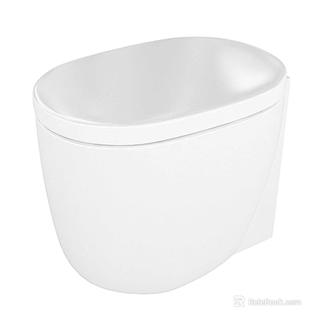 Modern Wall Hung Toilet in White Ceramic with Sleek Bathroom Design 3d model 