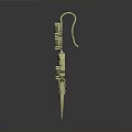 Elegant Golden Decorative Earring With Shiny Gemstones And Spiked Tassel Design