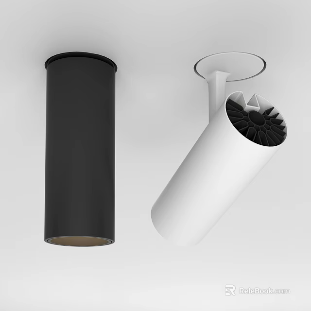 Modern Black and White Downlights and Spotlights for Ceiling Lighting Design 3d model 