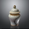 Porcelain Jar with Lid Dragon Pattern White Orange Color Round Knob Top