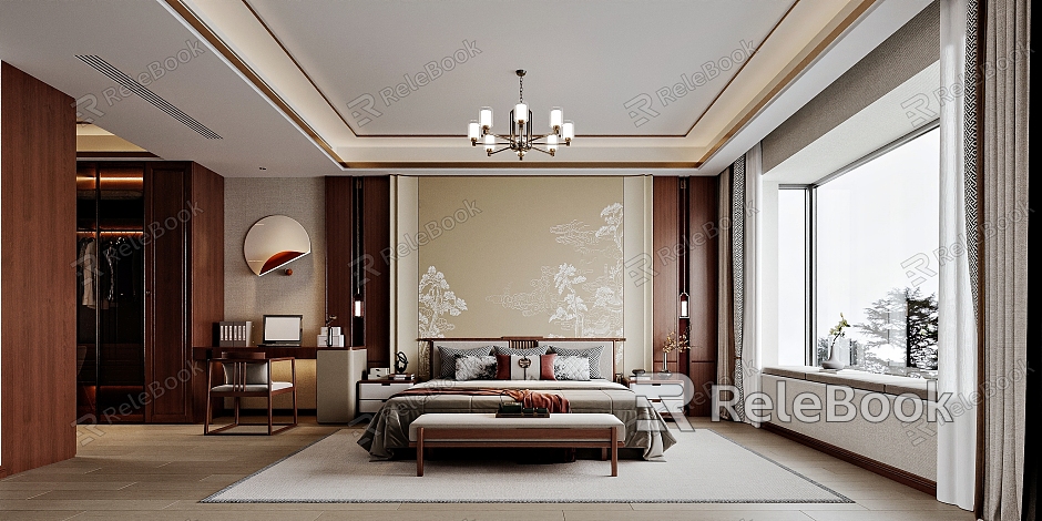 New Chinese style home bedroom model