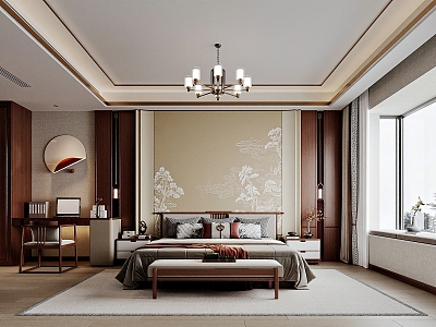 New Chinese style home bedroom model