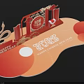 2025 Snake Year New Year Photo Spot With Red Gold Decorations Fu Character And Lanterns