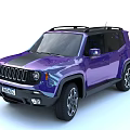 Purple Compact SUV Car with Roof Rack Front Grille and Modern Exterior Design