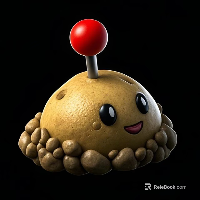 Cute Potato Shaped Game And Movie Character With Red Top Big Eyes And Smiling Face 3d model 