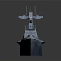 Advanced Warship Water Vehicle Featuring Modern Radar System And Metal Deck Structure