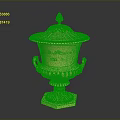 Golden Decorative Trophy With Ornate Lid Intricate Handles And Detailed Base