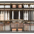Modern Glass Door Wardrobe With Hanging Clothes Folded Quilts And Storage Boxes