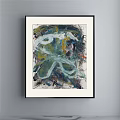 Abstract Painting With Bold Colorful Brushstrokes Framed Modern Wall Art Design