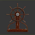 Vintage Wooden Ship Wheel Clock Decorative Ornament Set for Home Decor