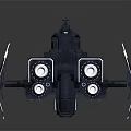 Futuristic Sci Fi Spaceship 3D Model With Detailed Modules And Front Lights 3d model