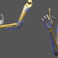 Futuristic Metallic Robotic Arm Design With Articulated Joints And Dynamic Gestures