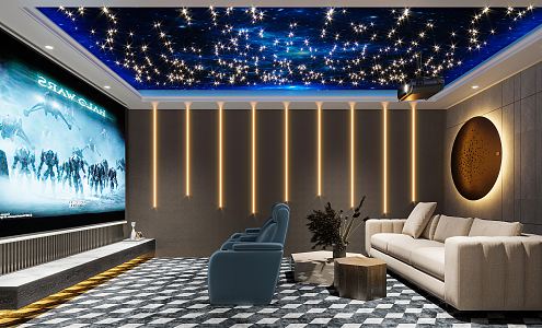 modern video room 3d model