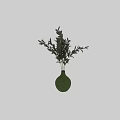 Stylish Textured Green Vases With Lush Green Foliage For Home Interior Decoration