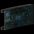 High Tech Transparent Display Panel With Digital Data Screens And Interface