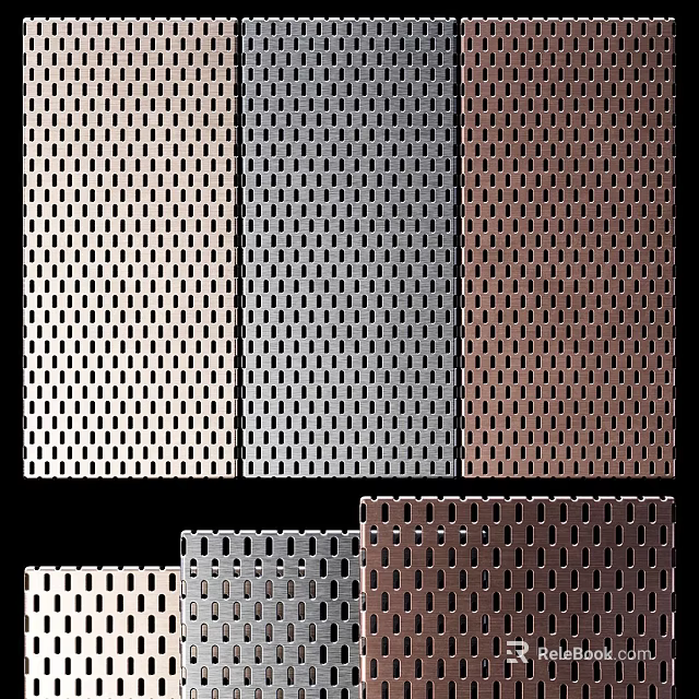 Colored Perforated Metal Mesh Panels With Various Hole Patterns And Finishes 3d model 