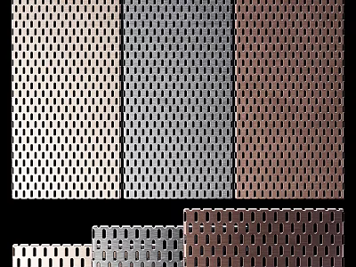Colored Perforated Metal Mesh Panels With Various Hole Patterns And Finishes 3d model