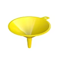 Yellow Plastic Funnel With Handle For Liquid Transfer In Home Use