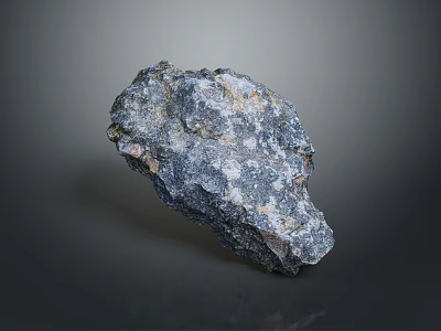 Natural Raw Stone With Rough Surface Texture And Gray Color Tones 3d model