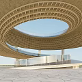 New Chinese-style Viewing Platform Corridor Landscape Platform Curve Landscape Structure Curve Slope Roof Landscape Pavilion Catering Architecture Rice Field Post Station 3d model