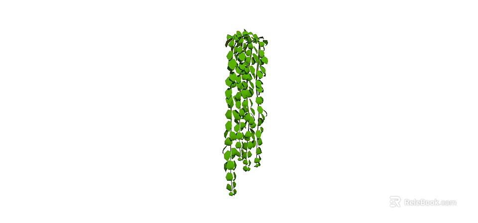 Lush Green Trailing Vine with Cascading Leaves for Home Decor 3d model 