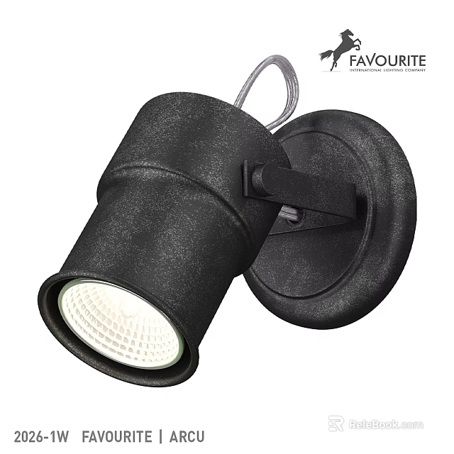Modern Black Matte Wall Lamp With Cylindrical Head And Round Base 3d model 