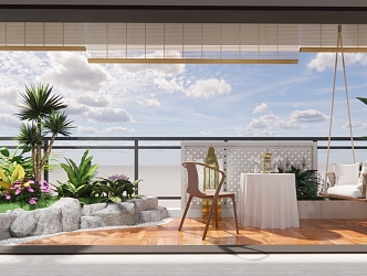 Modern Balcony 3d model