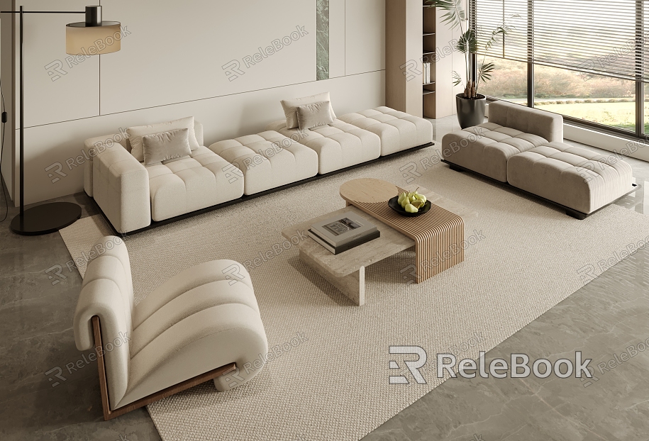 Modern sofa coffee table combination model