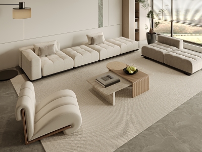 Modern sofa coffee table combination model