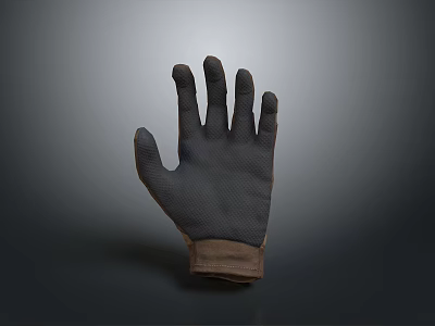 Dark Mesh Protective Glove with Brown Wrist Band for Household Daily Use 3d model
