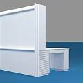 Modern White Storage Cabinet Shelf With Multiple Open Compartments And Drawers 3d model