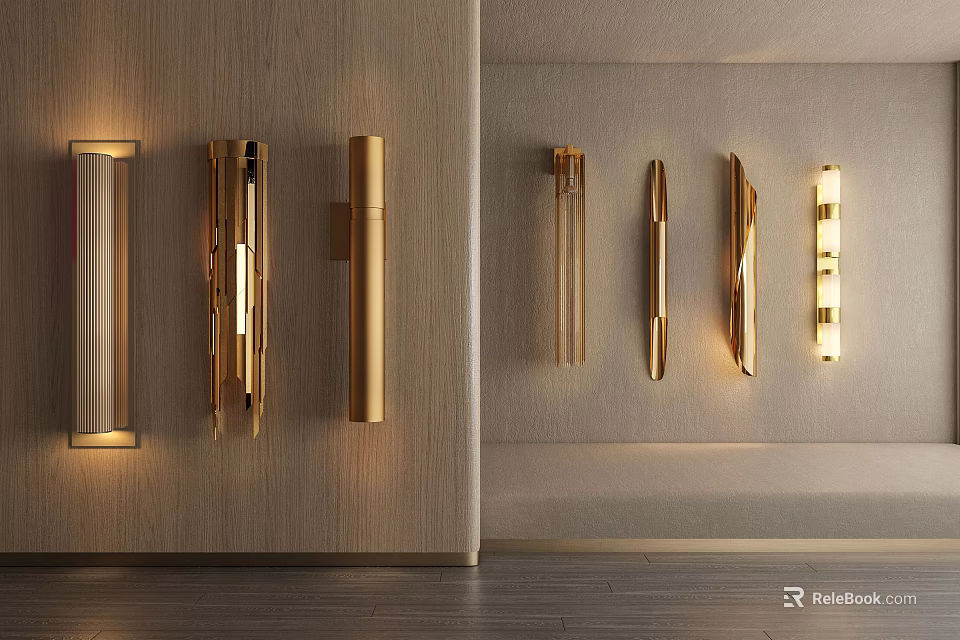 Modern Wall Lamps With Various Stylish Designs For Elegant Interior Lighting 3d model