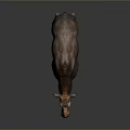 Realistic 3D Moose Model With Brown Fur And Orange Nose Standing On Gray Backdrop