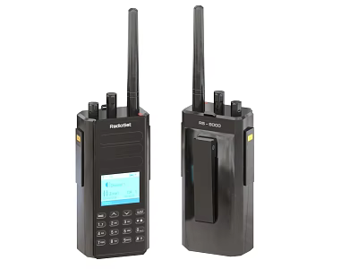 Midland Black Two Way Radios with Display Screen Keypad Antennas and Back Design 3d model