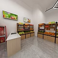 Fresh Fruit Store Interior With Colorful Displays And Promotion Featuring Pomegranates Lemons