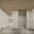Modern elevator hall negative first floor elevator hall 3d model