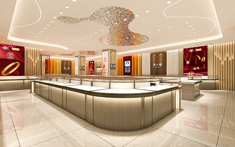 Light Luxury Jewelry Store 3d model