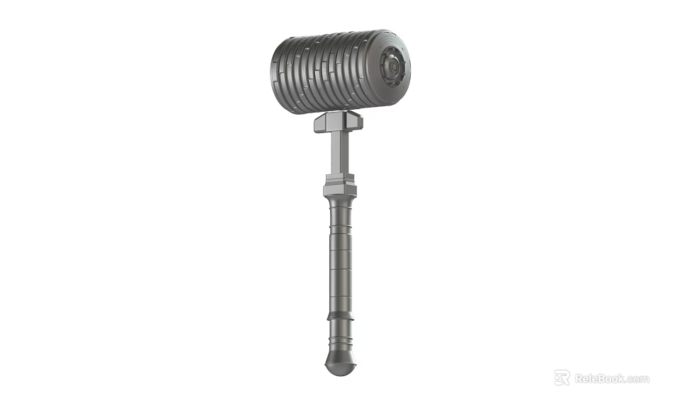 Sturdy Metal Hammer With Threaded Head And Ergonomic Handle For Construction Projects 3d model 
