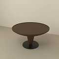 Modern Coffee Table With Round Wooden Top And Sturdy Conical Base Design 3d model