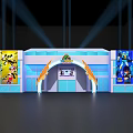 Modern Toy IP Exhibition Booth Interactive Tide Play Display 3d model