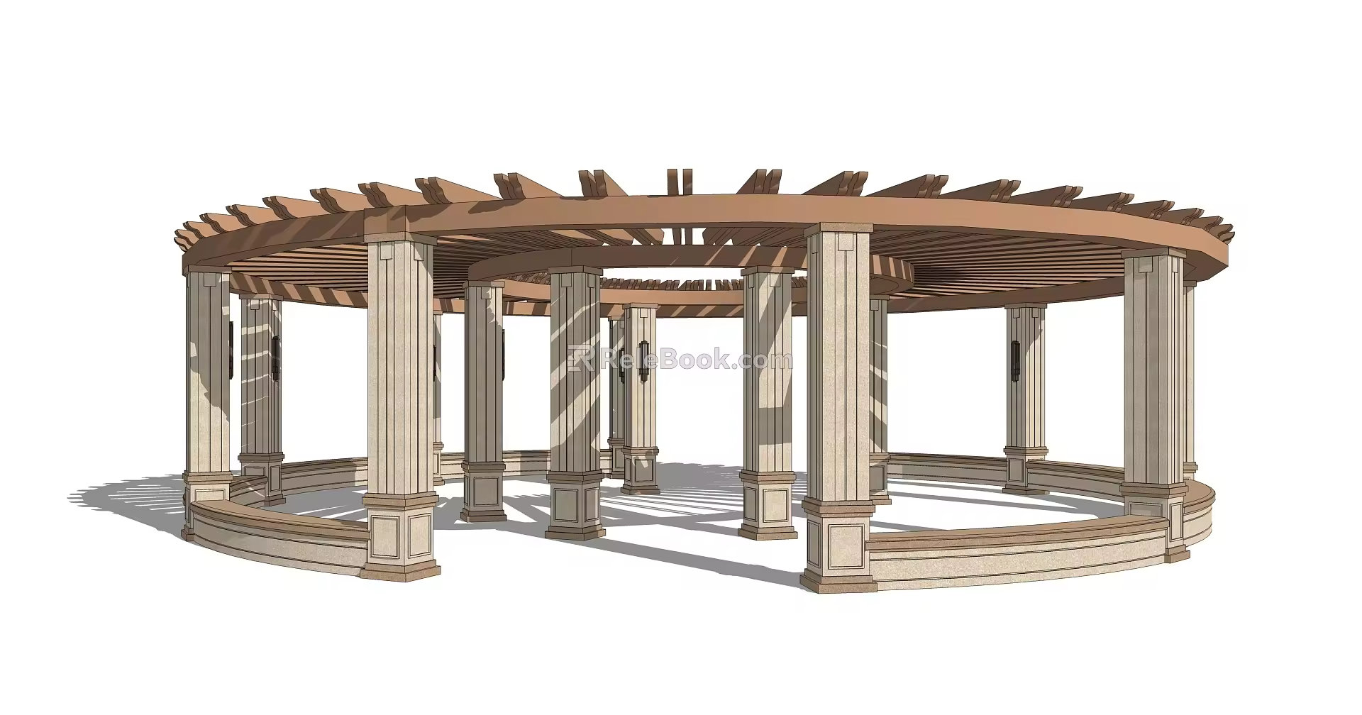 Modern promenade circular gallery frame 3d model