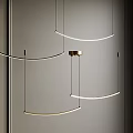 Modern Curved Pendant Lights With Gold Base And Sleek Design For Interior