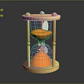 Stylish Orange Hourglass With Light Frame Reflection Base And Flowing Sand As Practical Household Item